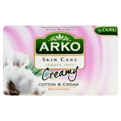 Arko Skin Care, Creamy, Cotton & Cream Soap Bar (Mydło w kostce z bawełną i kremem)