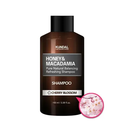 Kundal Honey & Macadamia, Cherry Blossom Shampoo (Kwiat Wiśni, Naturalny balansujący szampon odświeżający do włosów)