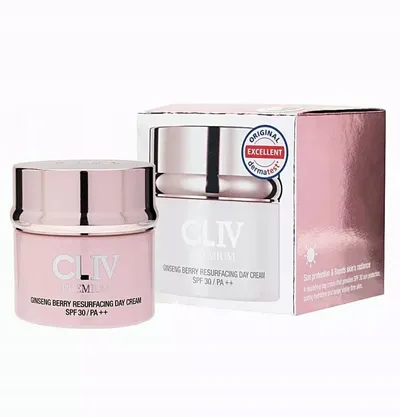 Cliv Premium Ginseng Berry Resurfacing Day Cream SPF 30 PA ++ (Odmładzający krem do twarzy na dzień z jagodami żeń-szenia i SPF30/PA++)