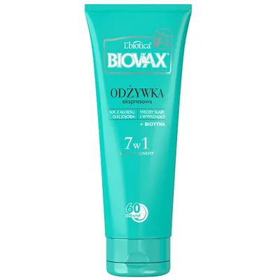 L'biotica Biovax Sok z aloesu i olej jojoba, Odżywka ekspresowa do włosów słabych i wypadających 7 w 1