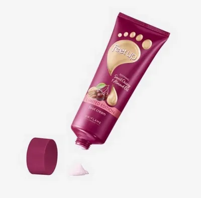 Oriflame Feet Up, Soothing Sweet Cherry & Almond Oil Foot Cream (Kojący krem do stóp z czereśnią i olejkiem migdałowym)