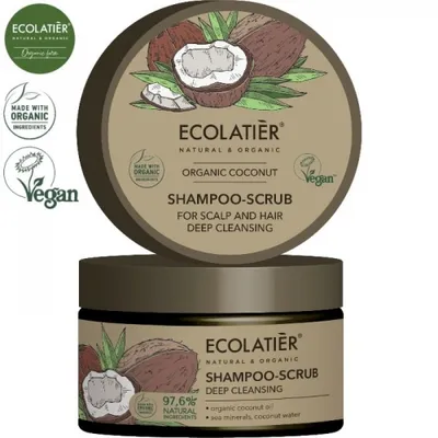 Ecolatier Organic Coconut, Shampoo-Scrub for Scalp and Hair Deep Cleansing (Szampon-peeling do skóry głowy i włosów głęboko oczyszczający)