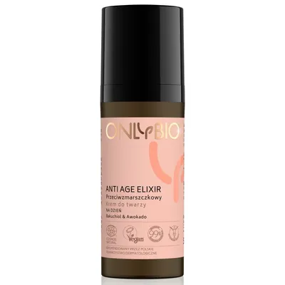 OnlyBio Anti Age Elixir, Przeciwzmarszczkowy eliksir do twarzy na dzień `Bakuchiol & awokado`