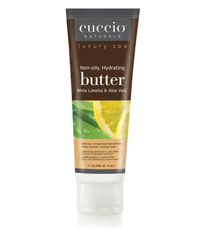 Cuccio Naturale Non-oily Hydrating Butter White Limetta & Aloe Vera (Luksusowe masło do dłoni i ciała `Biała limonka i aloes`)