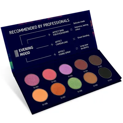 Affect Created by Karolina Matraszek, Evening Mood, Eyeshadow Palette (Paleta 10 cieni prasowanych)