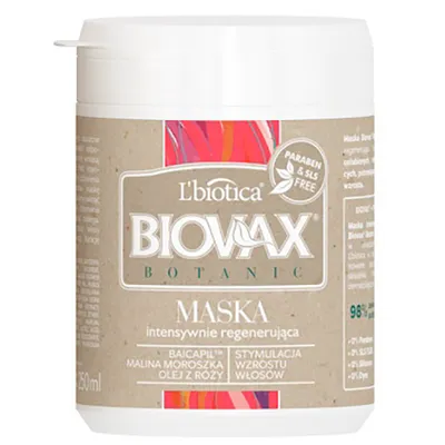 L'biotica Biovax Botanic, Malina Moroszka i Baicapil, Maska intensywnie regenerująca