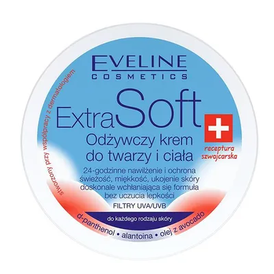 Eveline Cosmetics Extra Soft, Odżywczy krem do twarzy i ciała do każdego rodzaju skóry