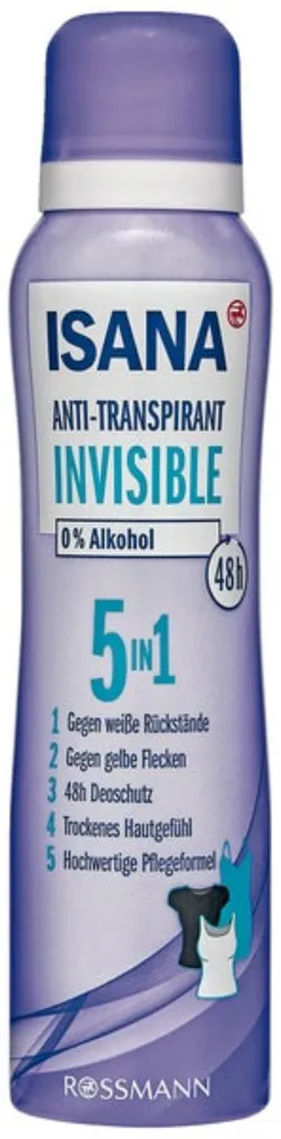 Isana Anti-Transpirant Invisible 5 in 1 48h (Antyperspirant w sprayu)
