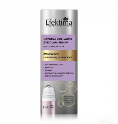 Efektima Natural Collagen Eye Glam,  Roll-on pod oczy -  serum do skóry wokół oczu `Zmarszczki + opadająca powieka`