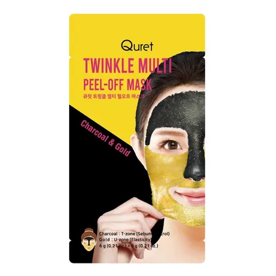 Quret Twinkle Multi, Peel-off Mask Charcoal & Gold (Maska do twarzy peel-off)