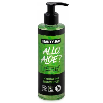 Beauty Jar Allo, Aloe?, Aloe Vera and Green Coffee Hydrating Shower Gel (Nawilżający żel pod prysznic z zieloną kawą i aloesem)