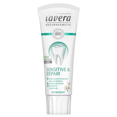 Lavera Basis Sensitive & Repair Zahncreme (Pasta do zębów z rumiankiem i fluorem (nowa wersja))