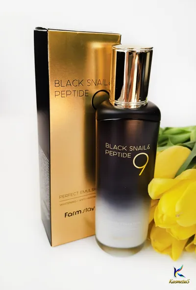 FarmStay Black Snail & Peptide 9 Perfect Emulsion (Emulsja odmładzająca z kompleksem peptydów)