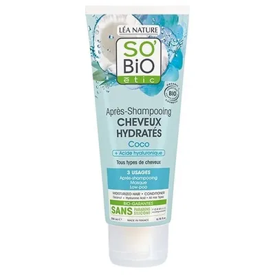 SO'BiO Etic Apres-Shampooing Cheveux Hydrates (Nawilżająca odżywka do włosów `Kokos i kwas hialuronowy`)