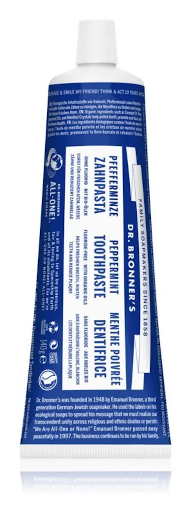 Dr. Bronner's Peppermint Toothpaste (Wybielająca pasta do zębów bez fluoru)