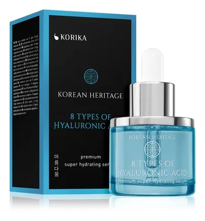 Korika Korean Heritage, 8 Types of Hyaluronic Acid Premium Super Hydrating Serum (Nawilżające serum do twarzy z 8 rodzajami kwasu hialuronowego)