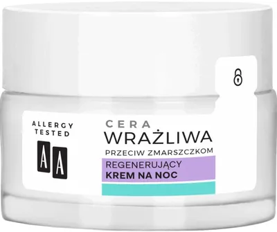 AA Cera Wrażliwa Przeciw Zmarszczkom, Regenerujący krem na noc