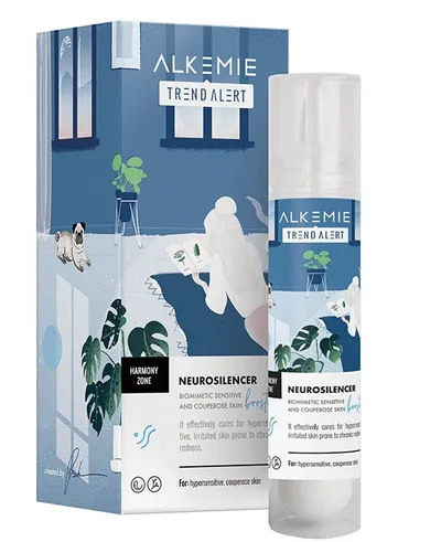 Alkmie Trend Alert, Harmony Zone, Neurosilencer Biomimetic Sensitive and Couperose Skin Booster (Biomimietyczny  booster dla cery wrażliwej i naczynkowej)