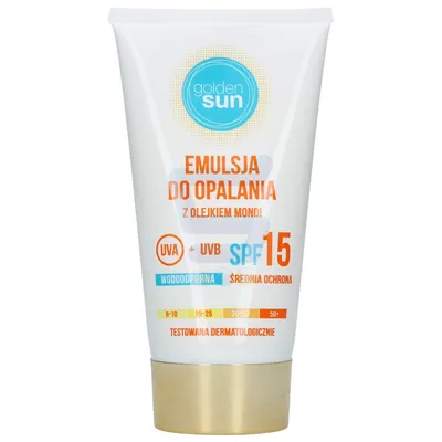 Golden Sun Emulsja do opalania z olejkiem Monoi SPF 15