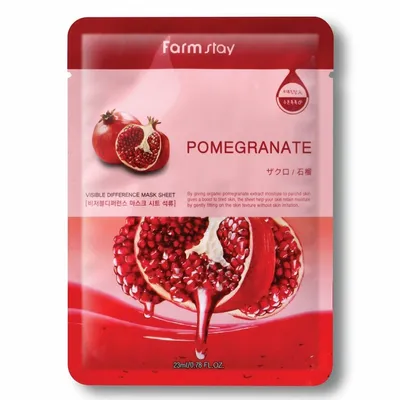 FarmStay Visible Difference, Pomegranate Mask Pack (Maseczka w płacie do twarzy)