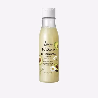 Oriflame Love Nature, 2-in-1 Shampoo with Avocado Oil & Chamomile (Szampon 2 w 1 z organicznym olejkiem z awokado i rumiankiem)