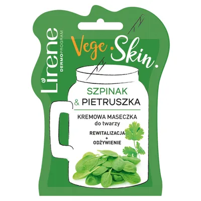 Lirene Dermoprogram Vege Skin, Kremowa maseczka do twarzy `Szpinak & pietruszka`
