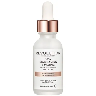 Revolution Skincare Skin Blemish And Pore Refining Serum 10 % Niacinamide + 1 % Zinc (Serum do twarzy zwężające pory z witaminą B, C i cynkiem)