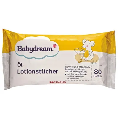 Babydream Chusteczki nasączone lotionem z olejkami (nowa wersja)
