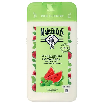 Le Petit Marseillais Gel Douche Aromatique Pastèque bio et Basilic bio (Aromatyczny żel pod prysznic z Bio arbuzem i Bio bazylią)