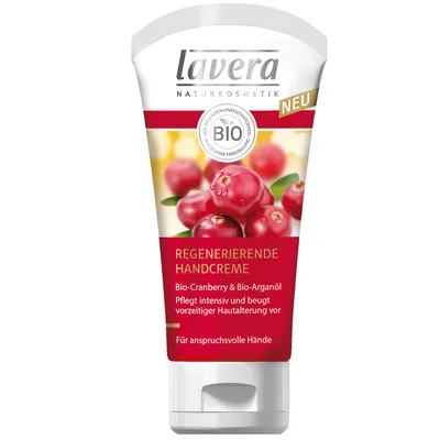 Lavera Regenerierende Handcreme (Regeneracyjny krem do rąk z żurawiną i olejem arganowym)