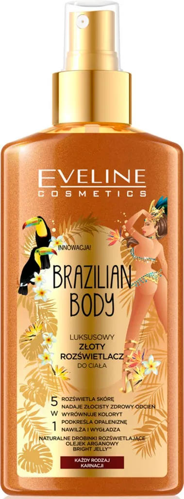 Eveline Cosmetics Brazilian Body, Luksusowy żelowy rozświetlacz do ciała 5 w 1