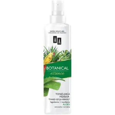 AA Botanical Essence, Tonizująca mgiełka twarz + szyja + dekolt `Łagodzenie + nawilżenie - aloes`