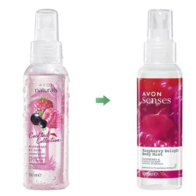 Avon Naturals, Cocktail Collection, Raspberry & Cassis Scented Spritz (Mgiełka do ciała `Malina i czarna porzeczka`)