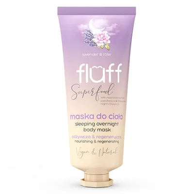 Fluff Superfood, Sleeping Overnight Body Mask Lavender & Rose (Maska do ciała na noc `Lawenda i Róża`)