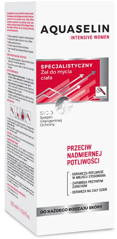 Aquaselin Intensive Women, Żel do mycia ciała przeciw nadmiernej potliwości