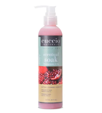 Cuccio Naturale Luxury Spa, Scentual Soak Pomegranate & Fig (Aqua żel zmiękczający do dłoni i stóp `Granat i figa`)