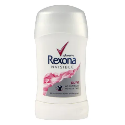 Rexona Women, Invisible, Pure (Antyperspirant w sztyfcie przeciw białym śladom)