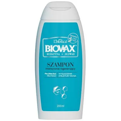 L'biotica Biovax Keratyna + jedwab, Intensywnie regenerujący szampon (stara wersja)
