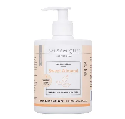 Balsamique Sweet Almond Natural Oil, Daily Care & Massage (Naturalny olej migdałowy do masażu)