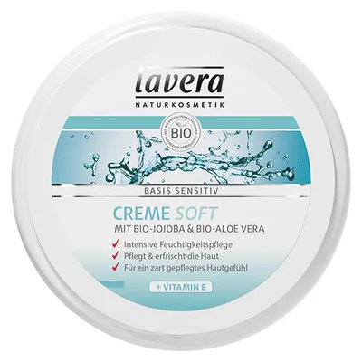 Lavera Basis Sensitiv, Creme Soft (Krem pielęgnujący z masłem shea i olejem ze słodkich migdałów)