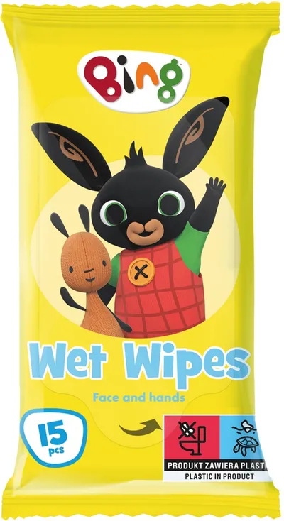 Bing Wet Wipes (Chusteczki nawilżane do buzi i rączek)