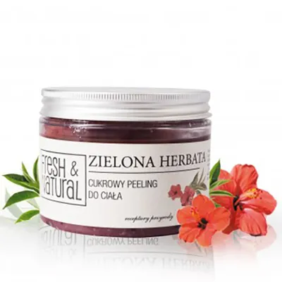 Fresh&Natural Cukrowy peeling do ciała `Zielona herbata`