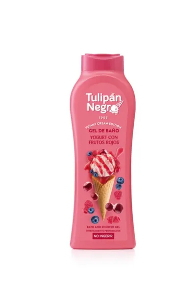 Tulipan Negro Yummy Cream Edition, Yoghurt with Red Fruits, Bath and Shower Gel (Jogurtowy żel do kąpieli i pod prysznic z czerwonymi owocami)