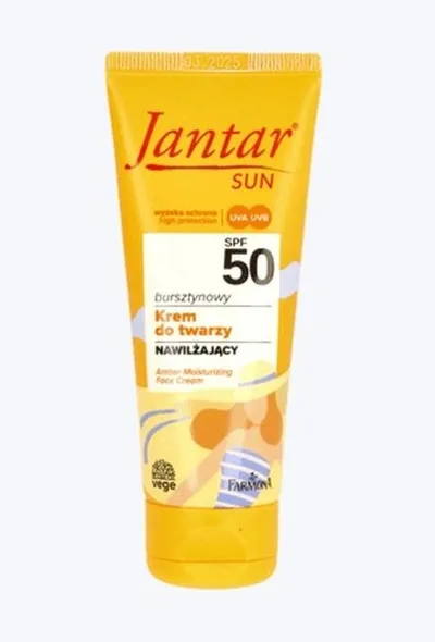 Jantar Sun, Amber Moisturizing Face Cream SPF 50 (Bursztynowy nawilżający krem do twarzy SPF50)