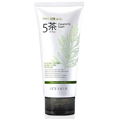 It's Skin 5 Teas Cleasing Foam (Normalizująca pianka do mycia twarzy)