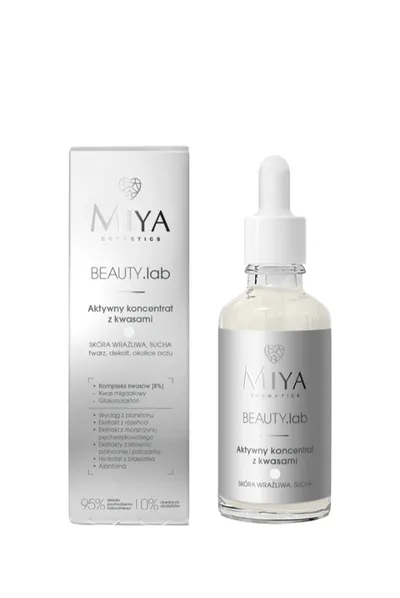 Miya Cosmetics Beauty.LAB, Aktywny koncentrat z kwasami do skóry  wrażliwej