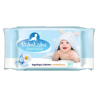 Luba Buba Luba, Chusteczki nawilżane dla dzieci i niemowląt z łagodzącym balsamem rumiankowym