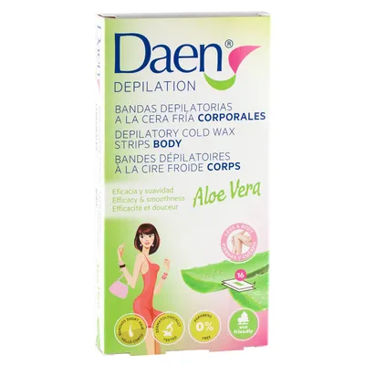 Daen Aloe Vera  Depilatory Cold Wax Strips Body (Plastry do depilacji ciała)