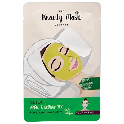 The Beauty Mask Company Detox Apfel & Grüner Tee Tuchmaske (Maska w płachcie z ekstraktem z zielonej herbaty z jabłkiem)