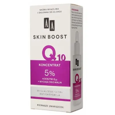 AA Skin Boost Q10, Koncentrat 5% koenzym Q10 + wyciąg z bio malin